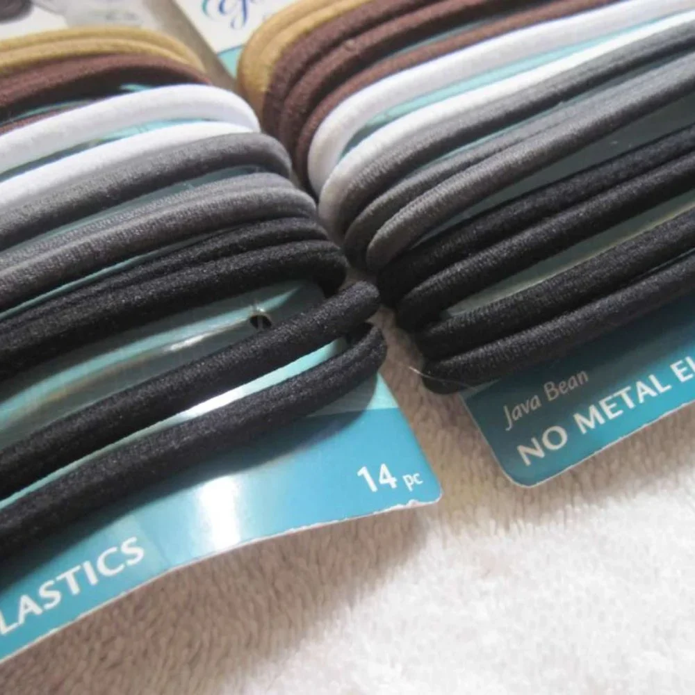 14 Goody Big Thick Fix Ouchless No Metal Hair Band Elastic Ponytailers Java Bean